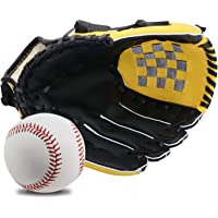 Wonninek 10-5 Pulgadas Guante de béisbol- Suave- sólido- de Cuero de PU- Engrosamiento- Lanzador- Guantes de softbol…